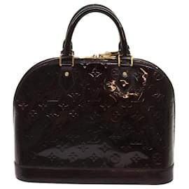 Louis Vuitton-LOUIS VUITTON Monogramm Vernis Alma PM Handtasche Rouge Favist M91691 LV Auth 64856-Andere