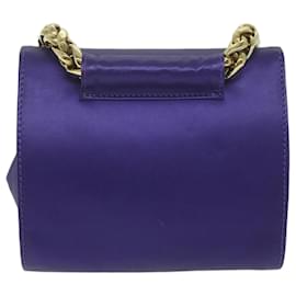 Loewe-LOEWE Chain Shoulder Bag Leather Purple Auth bs11521-Purple