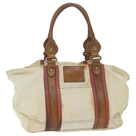 Burberry-BURBERRY Blue Label Einkaufstasche Canvas Beige Auth bs11502-Beige