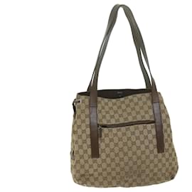 Gucci-GUCCI GG Canvas Shoulder Bag Beige 30501 Auth ti1472-Beige