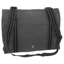 Hermès-HERMES Bathas Shoulder Bag Canvas Gray Auth bs10852-Grey