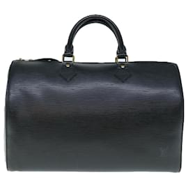 Louis Vuitton-Louis Vuitton Epi Speedy 35 Bolsa de mão preta M42992 Autenticação de LV 64285-Preto