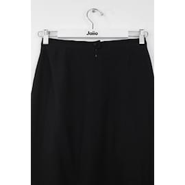 Chanel-wrap wool skirt-Black