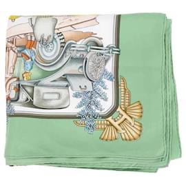 Hermès-Square silk-Green