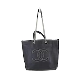 Chanel-Leather Cerf Tote-Black
