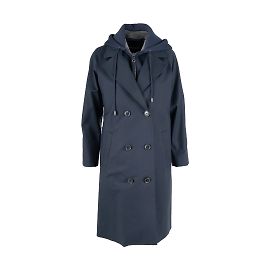 Trench Emporio Armani con cappuccio staccabile Blu Blu navy