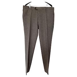 Calça Brunello Cucinelli de lã e seda cinza bege Outro
