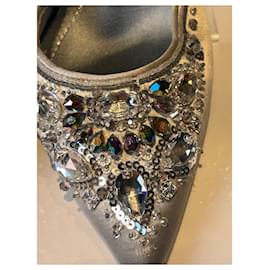 Rene Caovilla-Schuhe mit Absatz-Silber