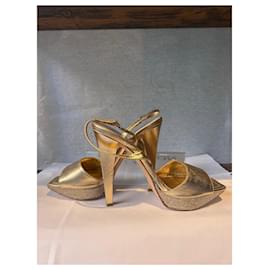 Rene Caovilla-Schuhe mit Absatz-Golden
