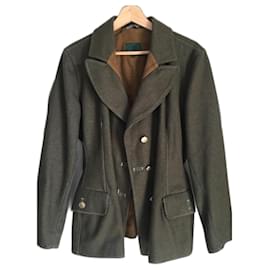 Jean Paul Gaultier-Cold wool fitted military jacket-Dark green
