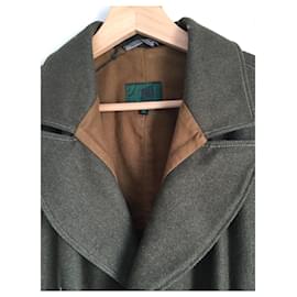 Jean Paul Gaultier-Giacca militare aderente in lana fredda-Verde scuro