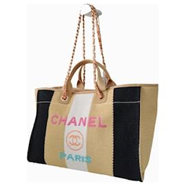 Chanel-Bolso shopper Chanel Deauville en lona multicolor-Multicolor