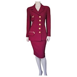 Chanel-classic chanel suit-Dark red