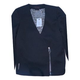 Cop Copine Schwarze Jacke aus Polyester mit Reliefmuster Schwarz