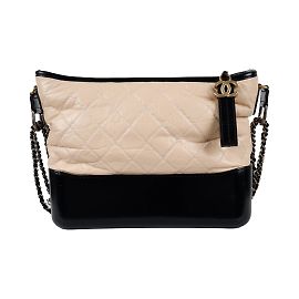 Chanel Bolsa grande acolchoada Gabrielle Hobo Bege