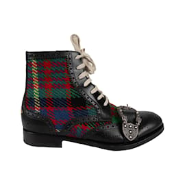 Gucci-Gucci Tartan Queercore Brogue Ankle Boots-Multiple colors