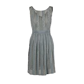 Moschino-Moschino Cheap and Chic Jacquard and Lace Dress-Blue