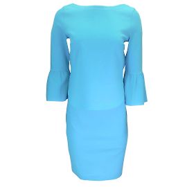 Set due pezzi con top e gonna in maglia elasticizzata turchese Akris Punto Blu