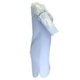 Autre Marque-Vestido de crepé y encaje azul claro Olivine Gabbro-Azul
