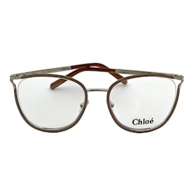 Chloé-Óculos Ópticos Armações Nuas Douradas-Cinza