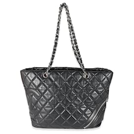 Chanel-Chanel Black Quilted Aged Calfskin Medium Cotton Club Tote-Black