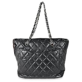 Chanel-Chanel Black Quilted Aged calf leather Medium Cotton Club Tote-Black