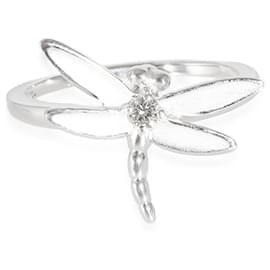 Tiffany & Co-TIFFANY & CO. Anello della libellula dentro 18K oro bianco 0.08 ctw-Altro