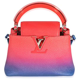 Louis Vuitton-Louis Vuitton Blue Red Ombre Taurillon Mini Capucines-Red,Blue