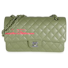 Chanel-Chanel Dark Pink Quilted Caviar Medium Classic Double Flap Handbag-Pink