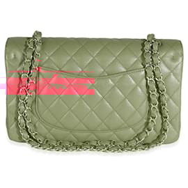 Chanel-Chanel Dark Pink Quilted Caviar Medium Classic Double Flap Handbag-Pink