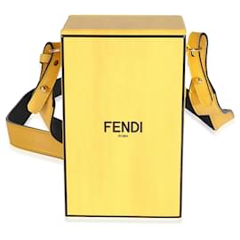 Fendi-Fendi Bolsa Caixa Vertical Amarelo Vitello Fluffy Logo-Amarelo