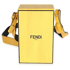 Fendi-Sac boîte verticale Fendi jaune Vitello Fluffy Logo-Jaune