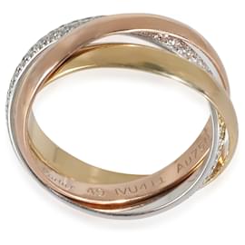 Cartier-Cartier Trinity 2.9 mm Wide  Ring in 18K 3 Tone Gold 0.46 ctw-Other