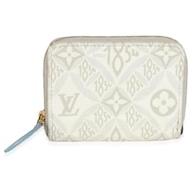 Louis Vuitton-Louis Vuitton Beige White Jacquard Since 1854 Zippy coin purse-Beige