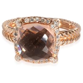 David Yurman-David Yurman Chatelaine Morganite Diamond Ring in 18k Rose Gold 0.15 ctw-Other