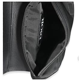 Dior-Dior x Sacai Black Grained Calfskin Technical Fabric Saddle-Black