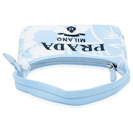 Prada-Prada Blue Embroidered Canvas Mini Drill Re-Edition 2000-Blue