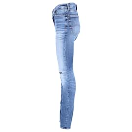 Tommy Hilfiger-Tommy Hilfiger Jeans feminino Como Skinny Fit com bordado de bandeira em algodão azul-Azul