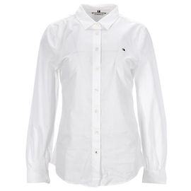 Tommy Hilfiger Tailliertes Damen-Hemd aus Baumwollpopeline Weiß