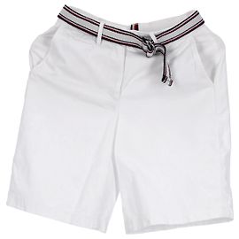 Tommy Hilfiger Bermudas con cinturón y cinta distintiva para mujer Blanco
