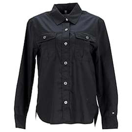 Tommy Hilfiger-Womens Long Sleeve Utility Shirt-Black