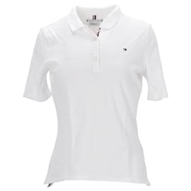 Tommy Hilfiger-Tommy Hilfiger Polo essentiel à manches courtes pour femme en coton blanc-Blanc