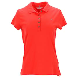 Tommy Hilfiger-Tommy Hilfiger Womens Slim Fit Stretch Cotton Polo in Orange Cotton-Orange