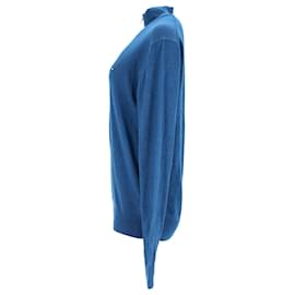 Tommy Hilfiger-Tommy Hilfiger Herren-Pullover aus weicher Wolle mit halbem Reißverschluss aus blauem Nylon-Blau