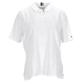 Tommy Hilfiger-Polo Tommy Hilfiger feminino Essential Regular Fit em algodão branco-Branco