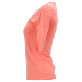 Tommy Hilfiger-T-shirt coupe slim à manches mi-longues Essentials pour femme-Pêche