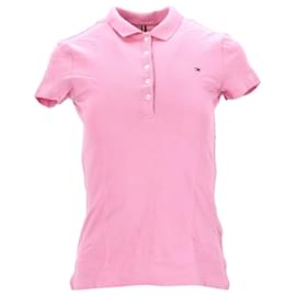 Tommy Hilfiger-Tommy Hilfiger Womens Slim Fit Stretch Cotton Polo in pink Cotton-Pink