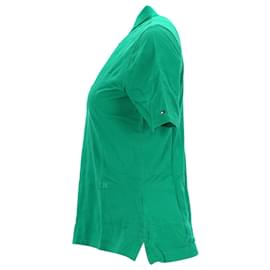 Tommy Hilfiger-Polo Tommy Hilfiger feminino Essential Regular Fit em algodão verde-Verde