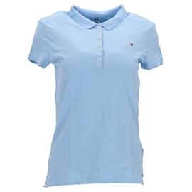 Tommy Hilfiger-Tommy Hilfiger Polo coupe slim en coton stretch pour femme en coton bleu clair-Bleu,Bleu clair
