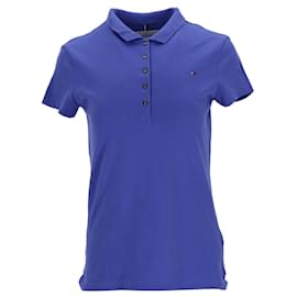 Tommy Hilfiger-Tommy Hilfiger Polo coupe slim en coton stretch pour femme en coton bleu-Bleu